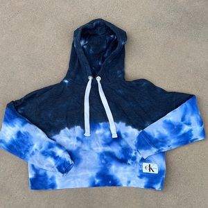 CK tie-dye cropped hoody